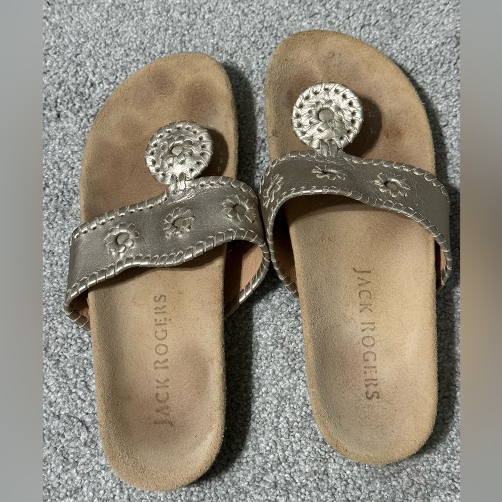 Jack Rogers Comfort collection platinum sandals
